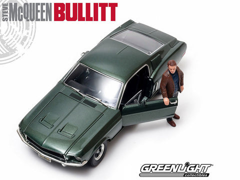 Ford Mustang GT Fastback, 1968 Bullitt + Steve McQueen Figure